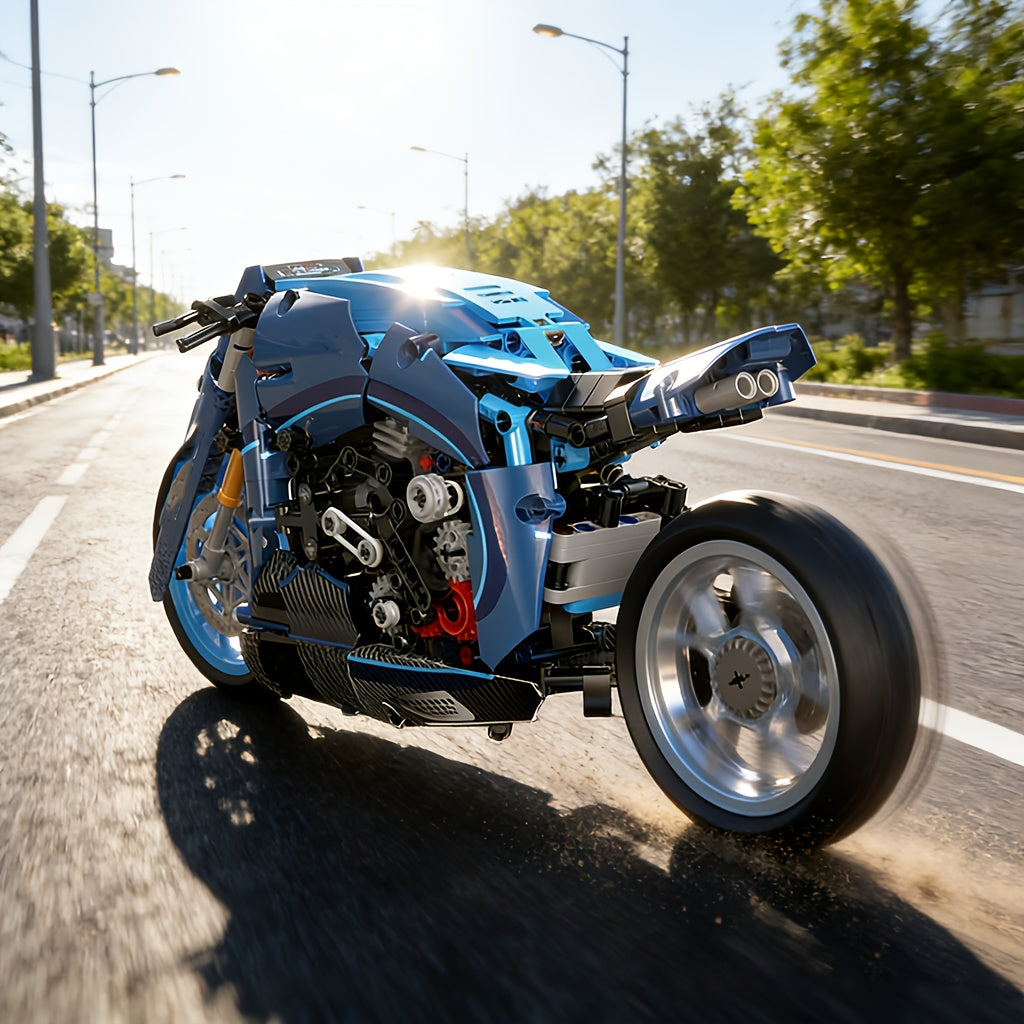 1 8 motorcycle building blocks high   assembly