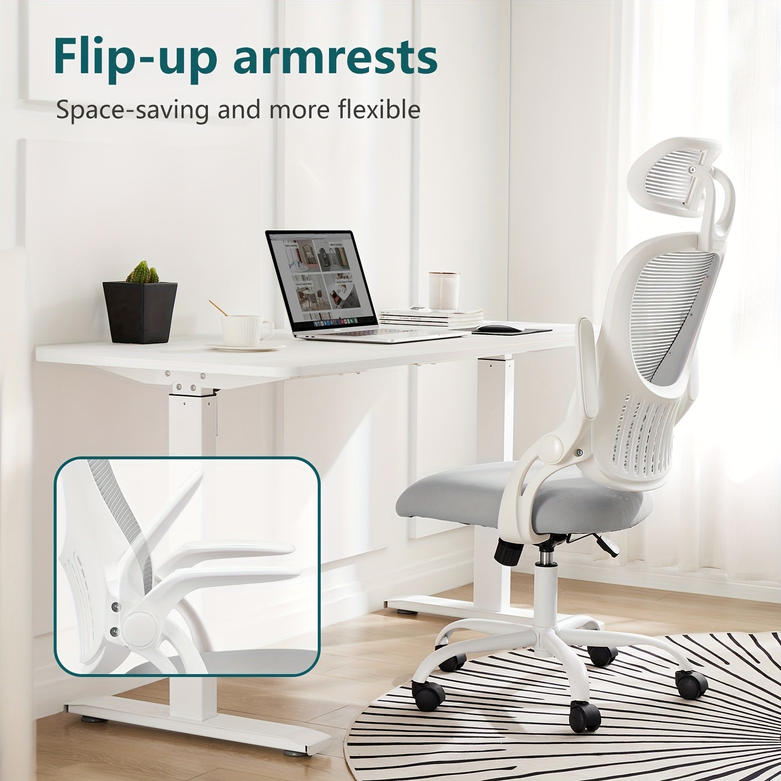 home office desk chair ergonomic high back mesh rolling work