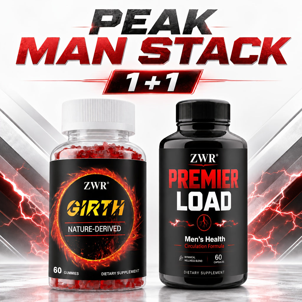 2 bottles   man stack girth gummies premier load capsules