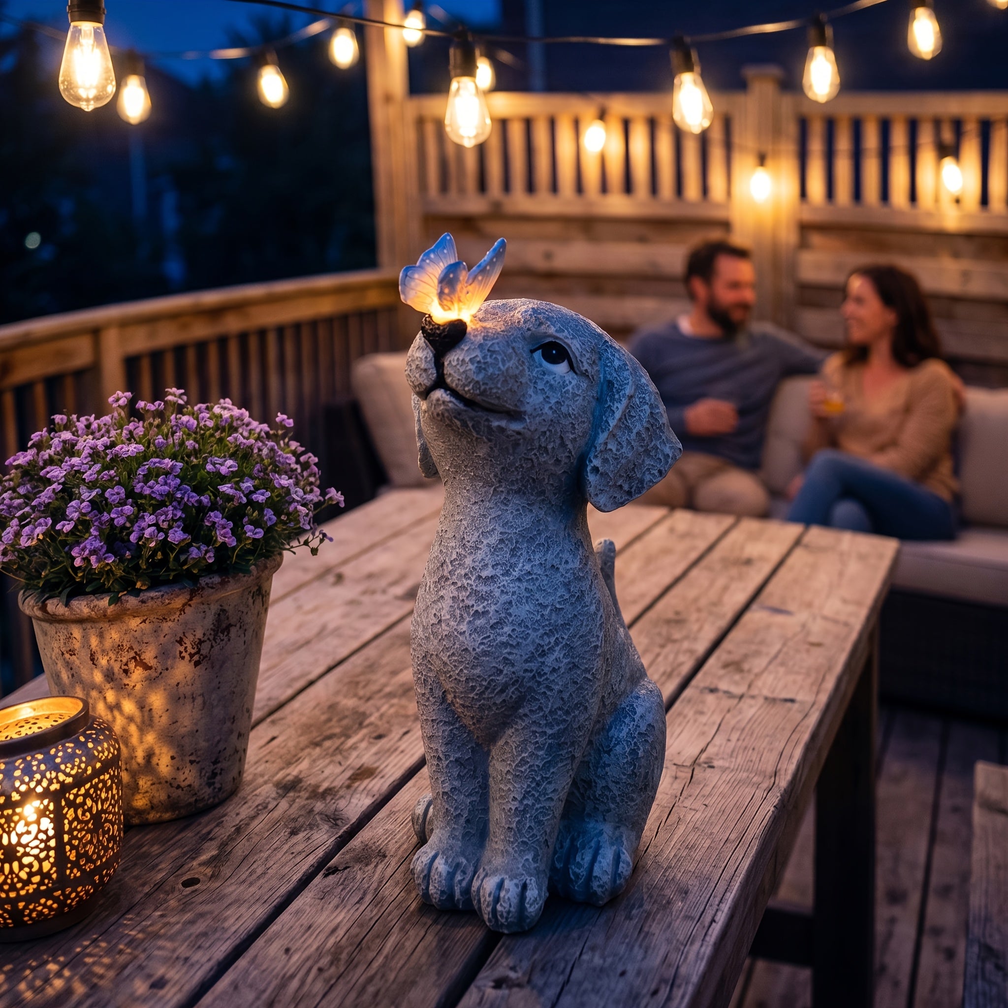 outdoor   lamp dog sculpture   resin