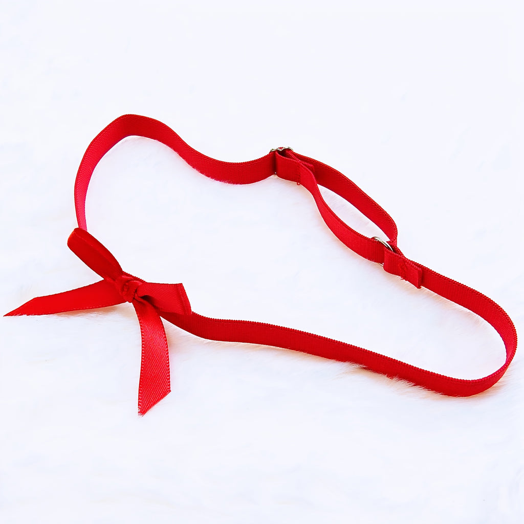 two adjustable red bow elastic   a versatile accessory