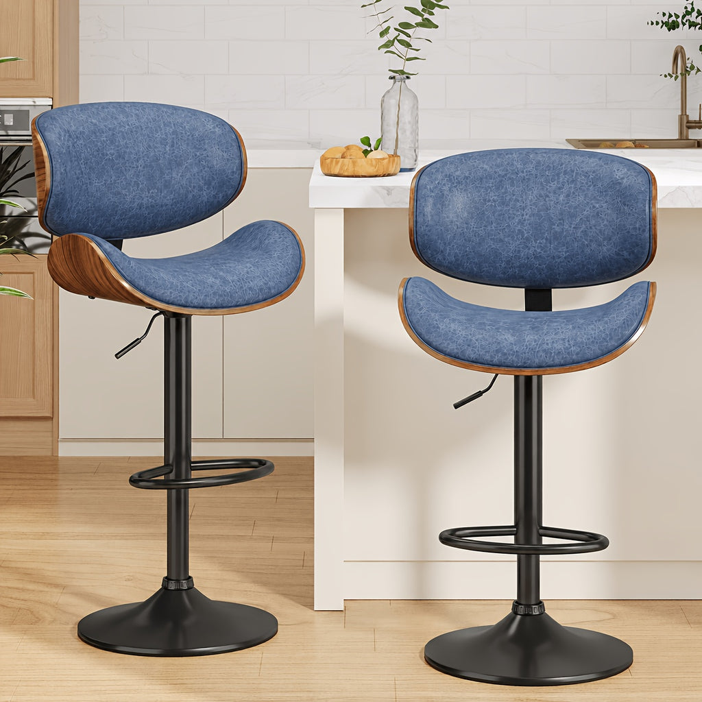 1 2pcs bar stools adjustable swivel faux leather bar stool