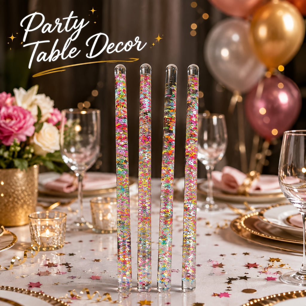 party supplies centerpieces 4pcs glitter wands sticks 30cm
