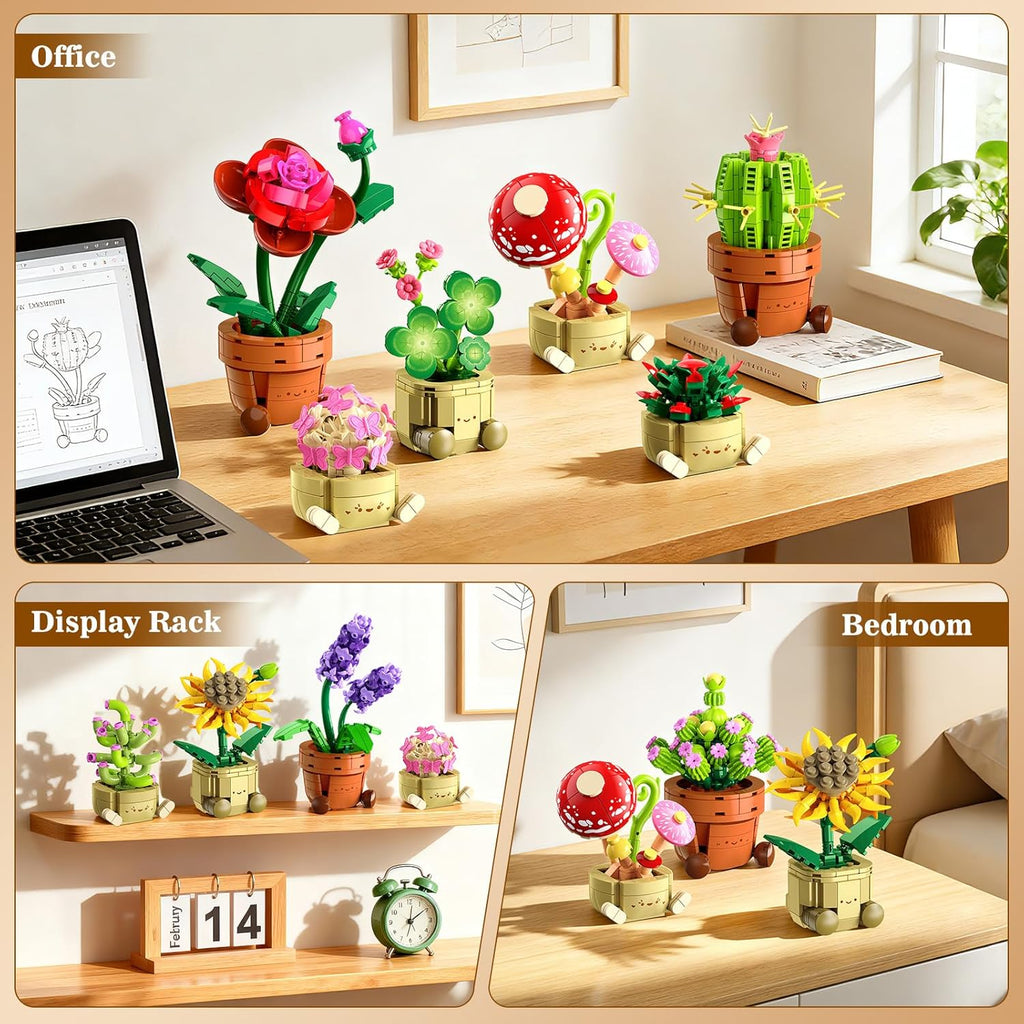flowers plants mini building set   1697pcs botanical
