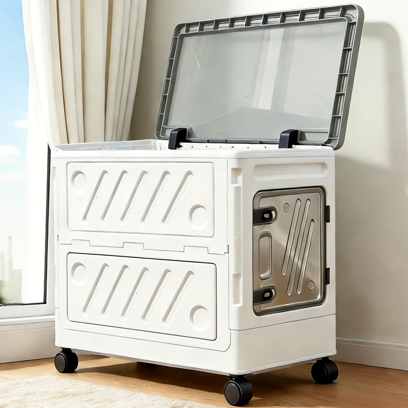 large capacity foldable wheeled storage box 4 wheels 23 6 19