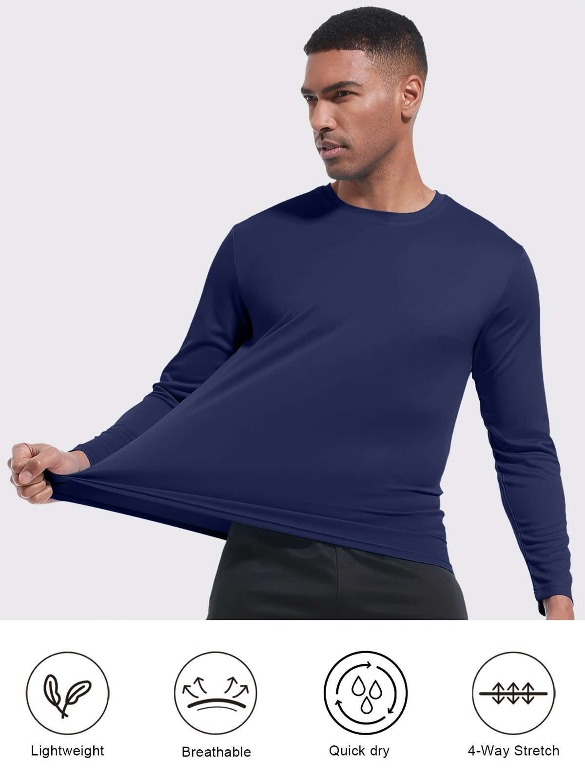 5pcs mens quick drying breathable long sleeve sports t