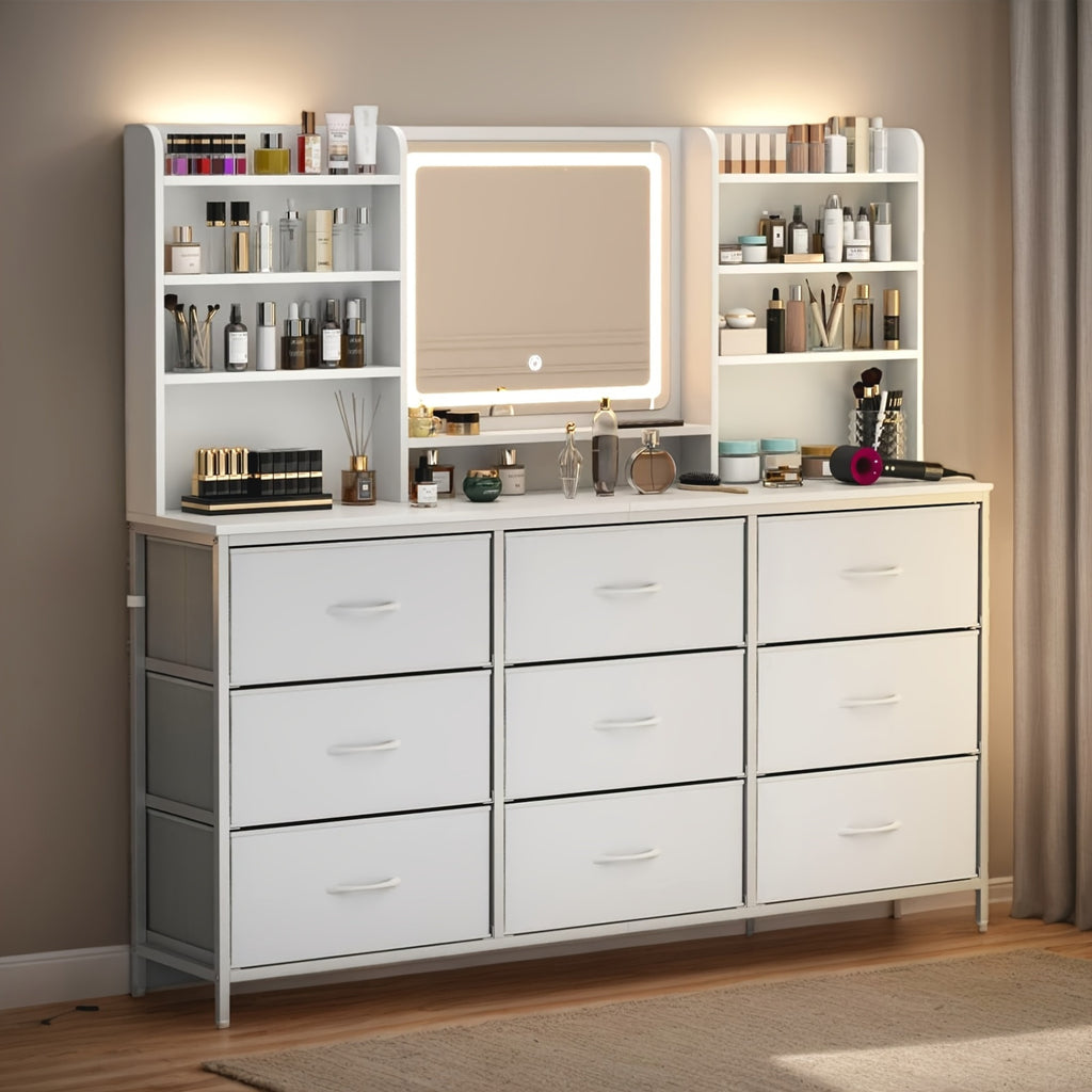 dressing table featuring a   mirror   nine