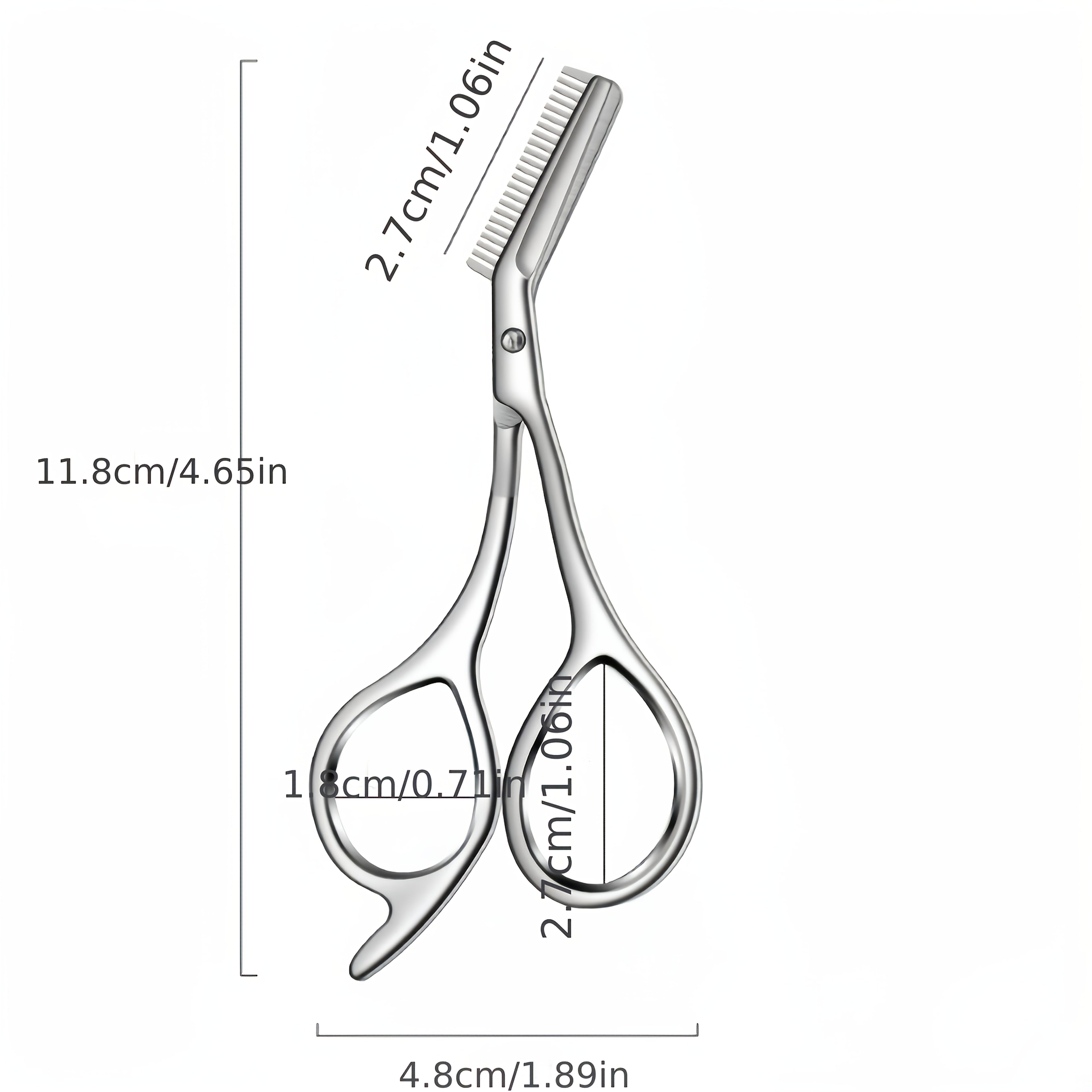 stainless steel eyebrow scissors built in brow comb 1pc