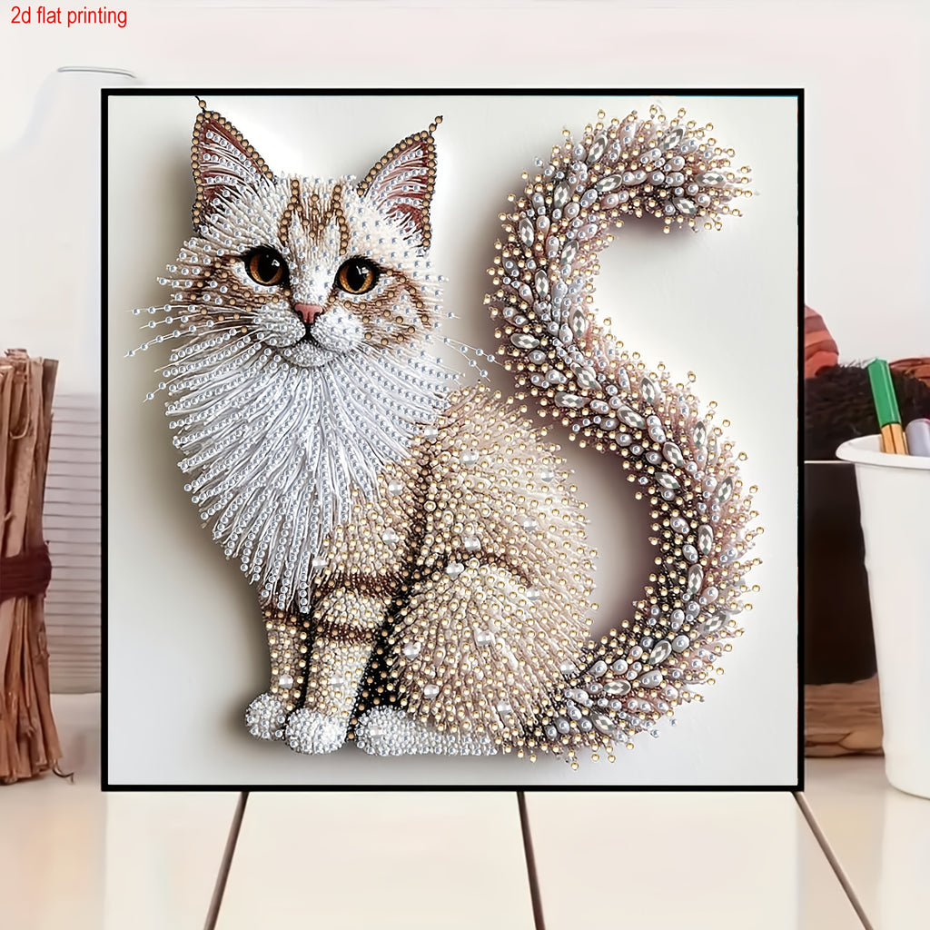 a set fluffy kitten 5d diamond painting kit diy