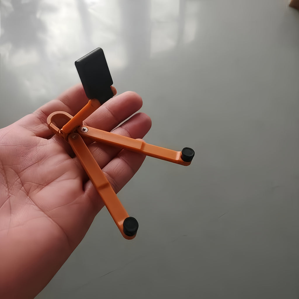 foldable mini keychain phone stand spring hook portable