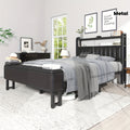 metal platform bed storage   upholstered headboard