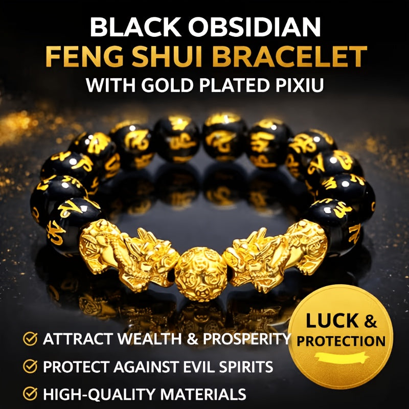 shui obsidian double pixiu bracelet