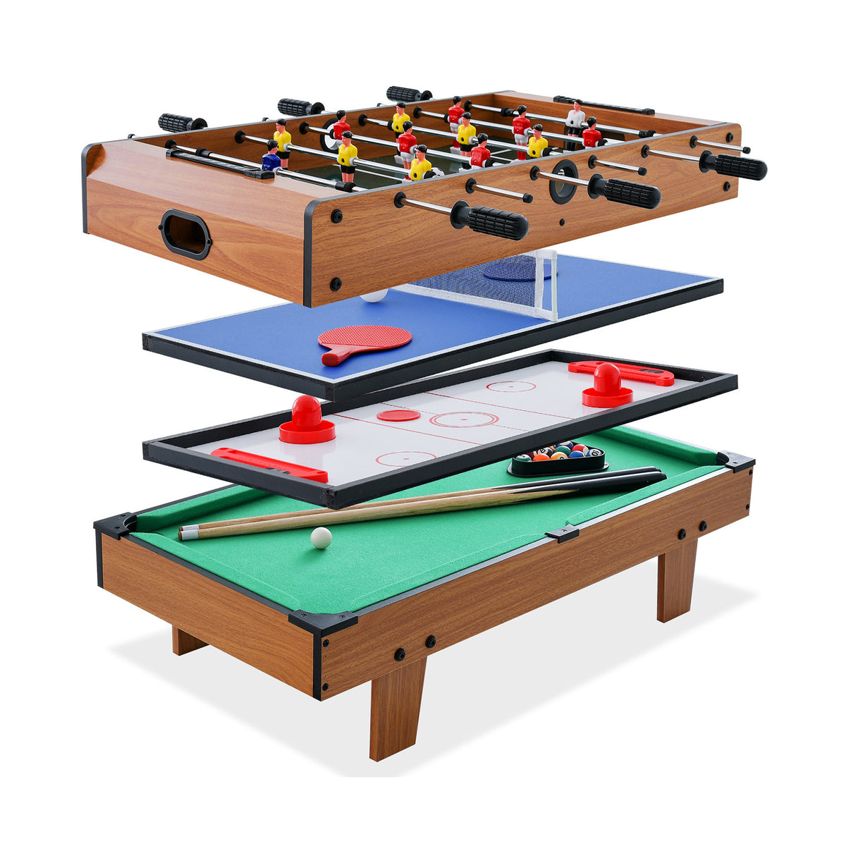 4 in 1 combo game table set wooden billiards