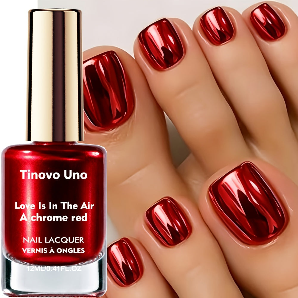 tinovo   metallic burgundy nail polish 12ml natural quick