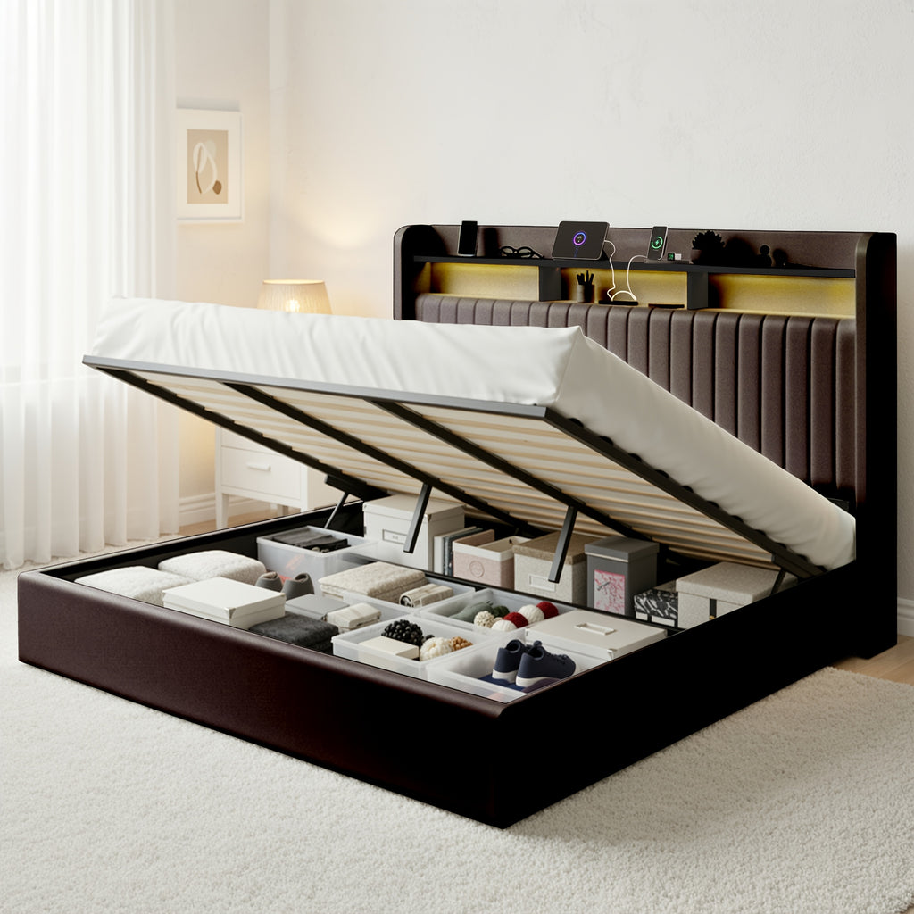 lift storage bed frame velvet vertical channel