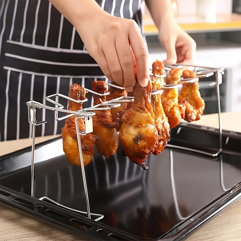 a foldable stainless steel chicken leg rack suitable
