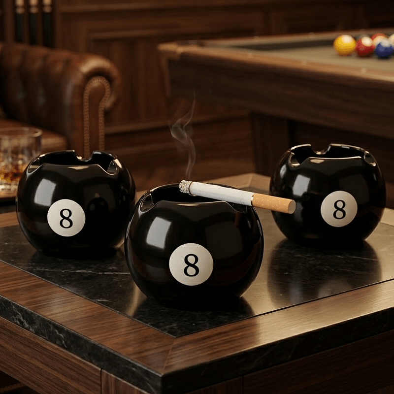 8 ball ashtray cool billiards   round