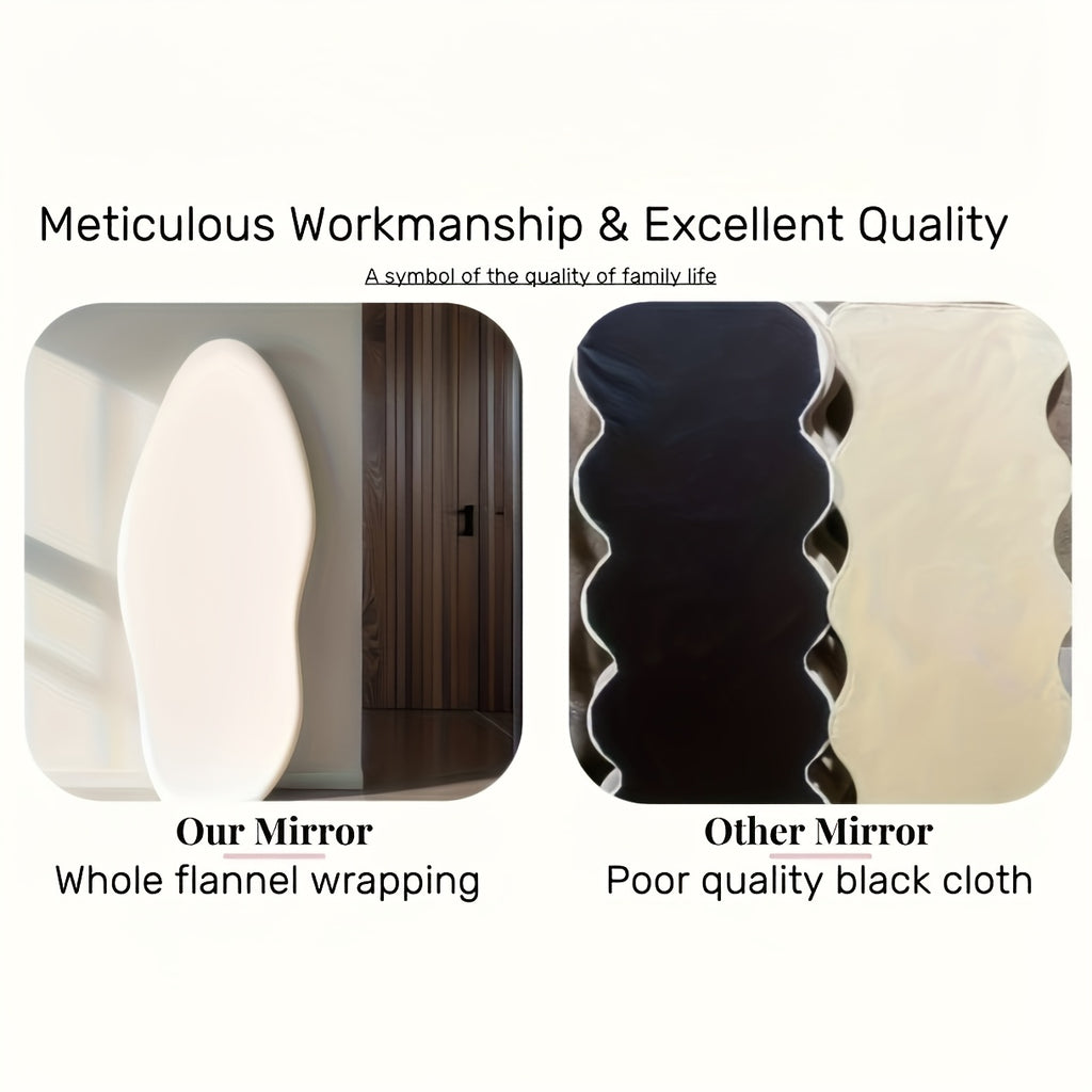 irregular   full length mirror safe rounded