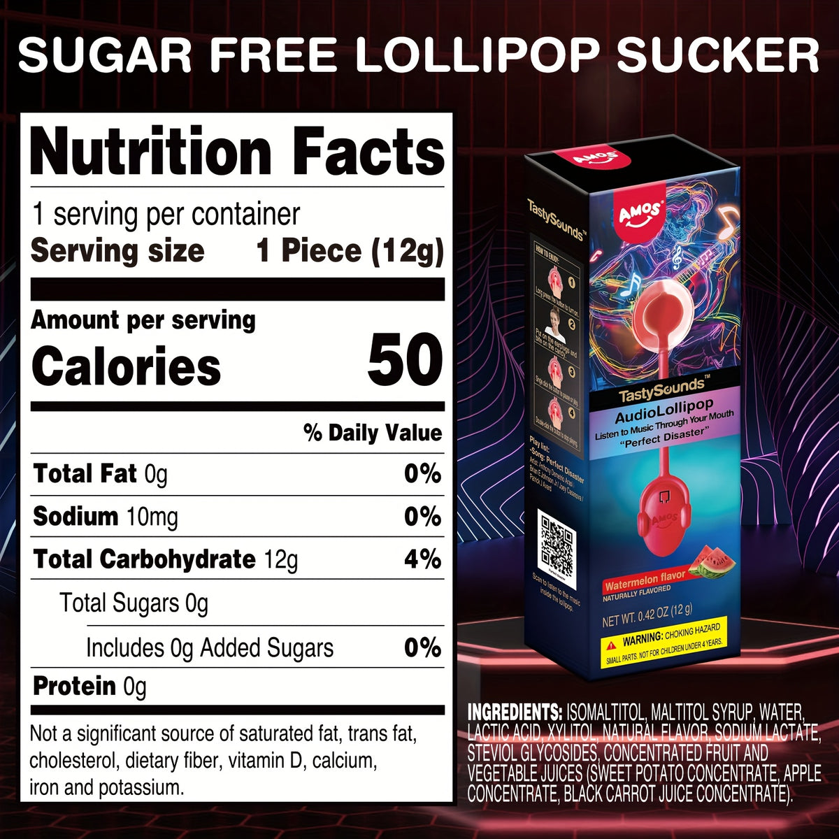 buy 4 get 1 free     audio music lollipop candy