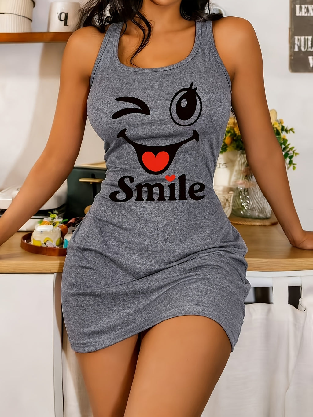 womens   print nightdress sleeveless
