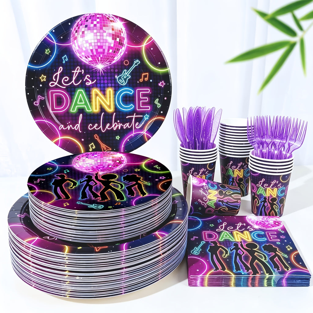 120pcs pcs retro disco party tableware set suitable 20