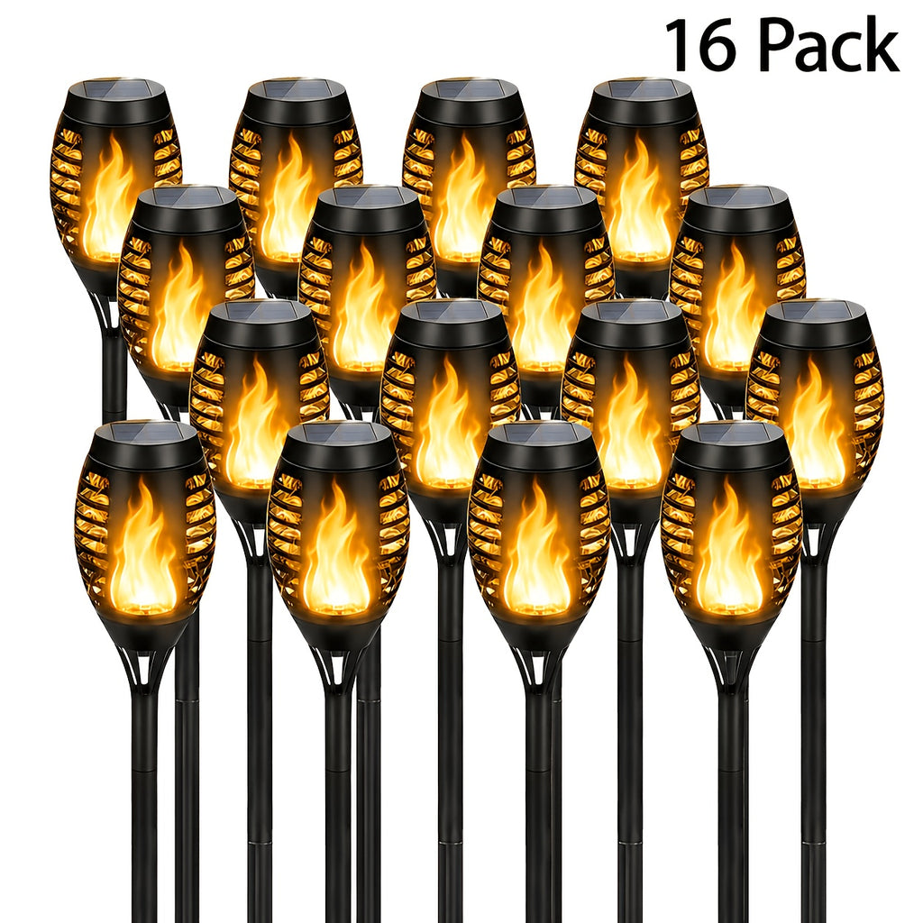 16 8pcs solar torch lights smart light control