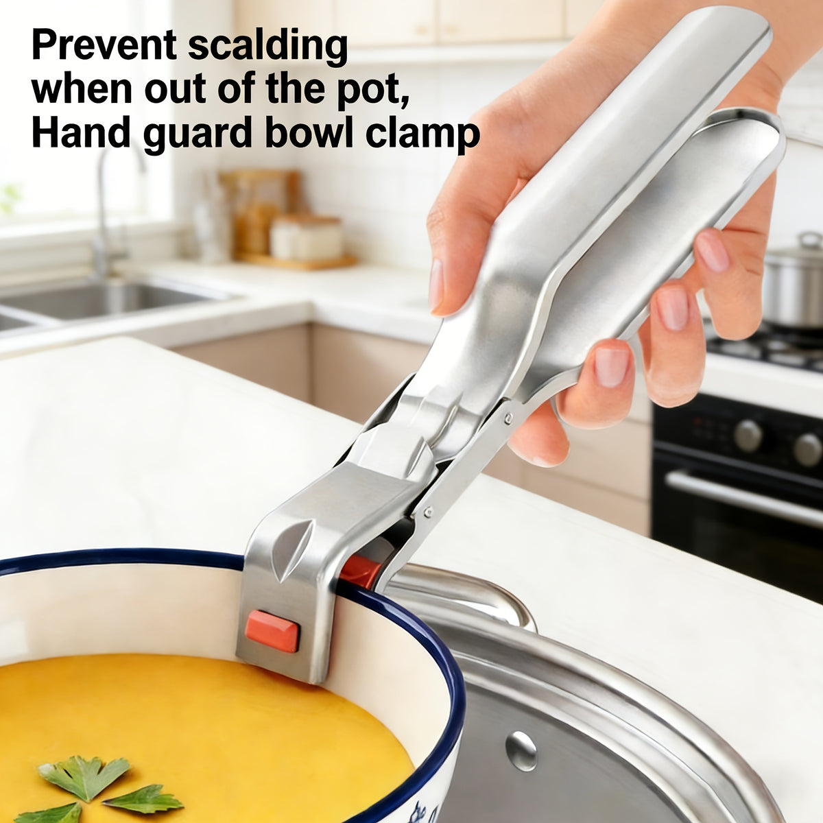 stainless steel anti scalding clip kitchen bowl lifter