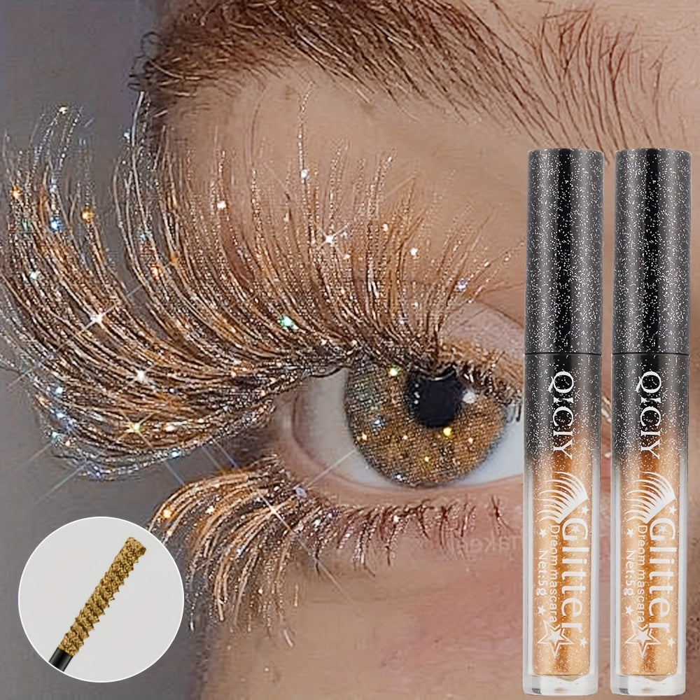long lasting sparkling mascara metal spiral brush volume