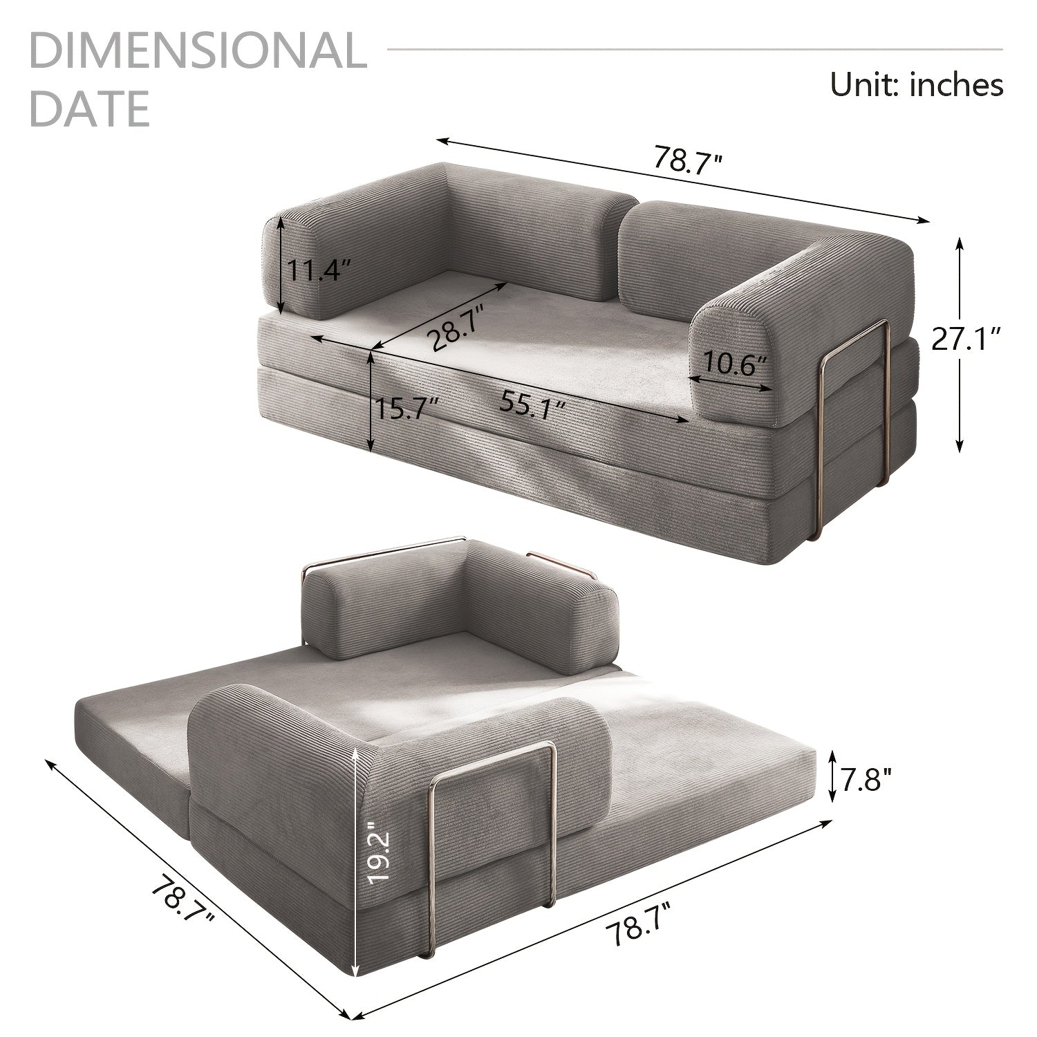 78 7 70 8 59 folding   bed convertible floor sofa