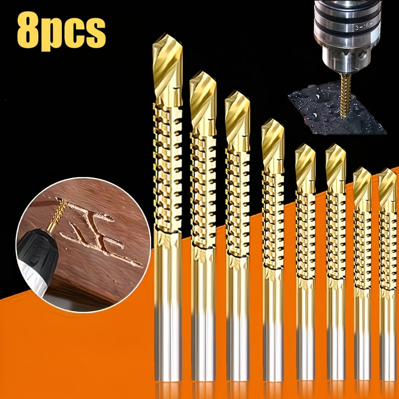 8pcs coated high   sawtooth drill bit multi
