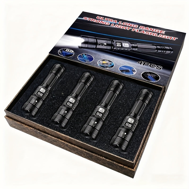 4pcs rechargeable high power led flashlights