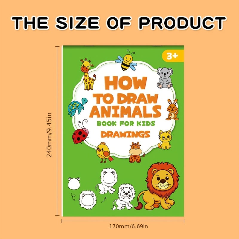 1 book 32 pages draw animals childrens book