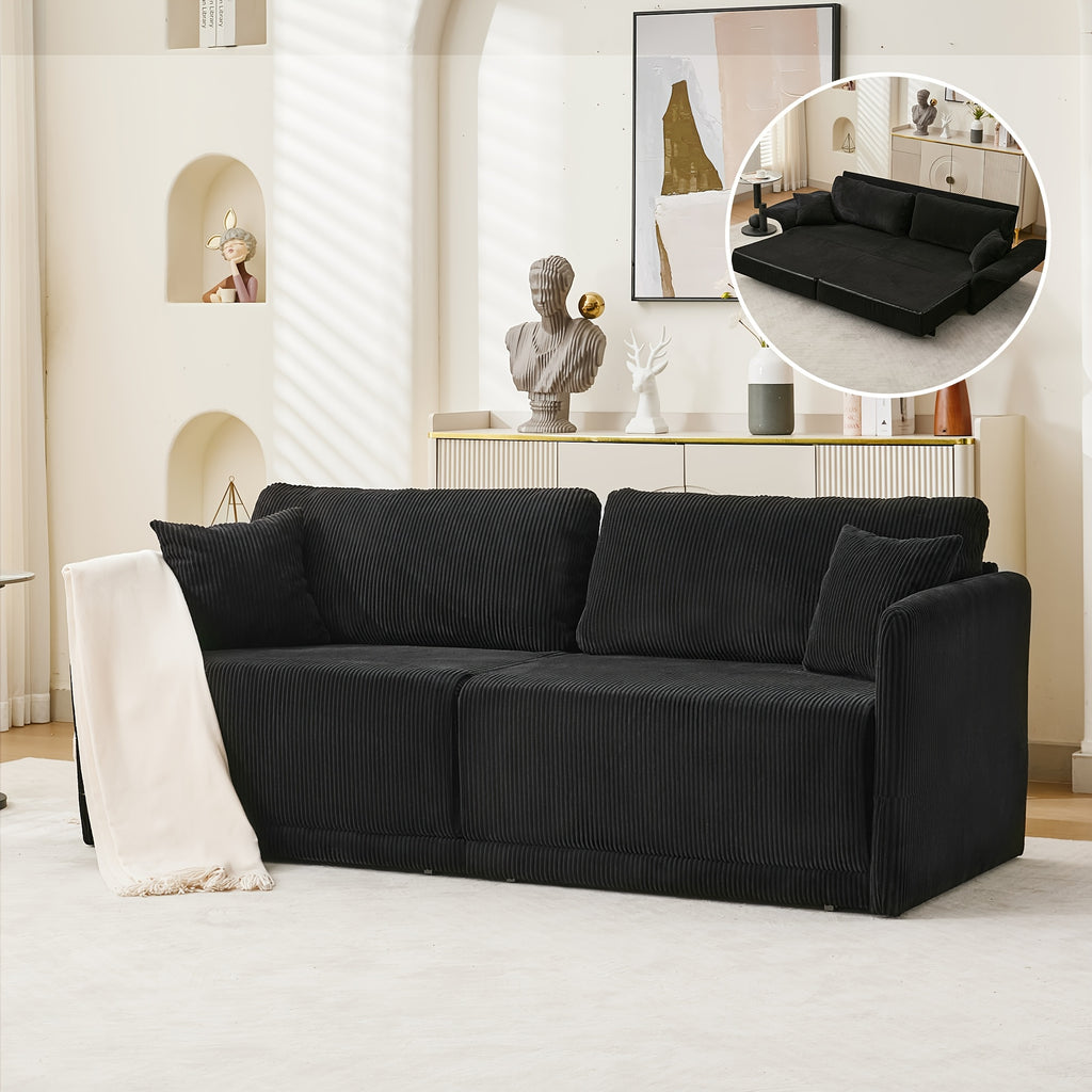 sleeper sofa bed set 2 in 1 convertible 2 seater corduroy