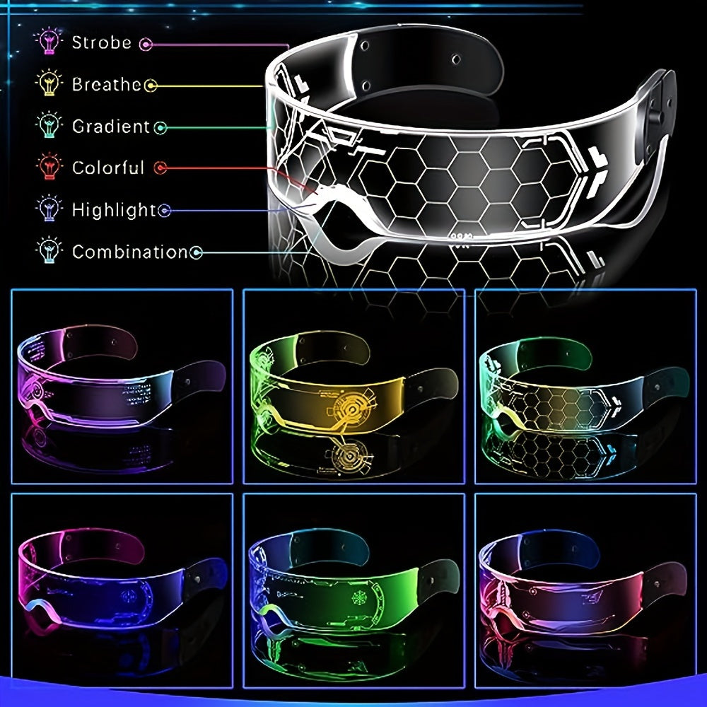 led visor glasses featuring   colors