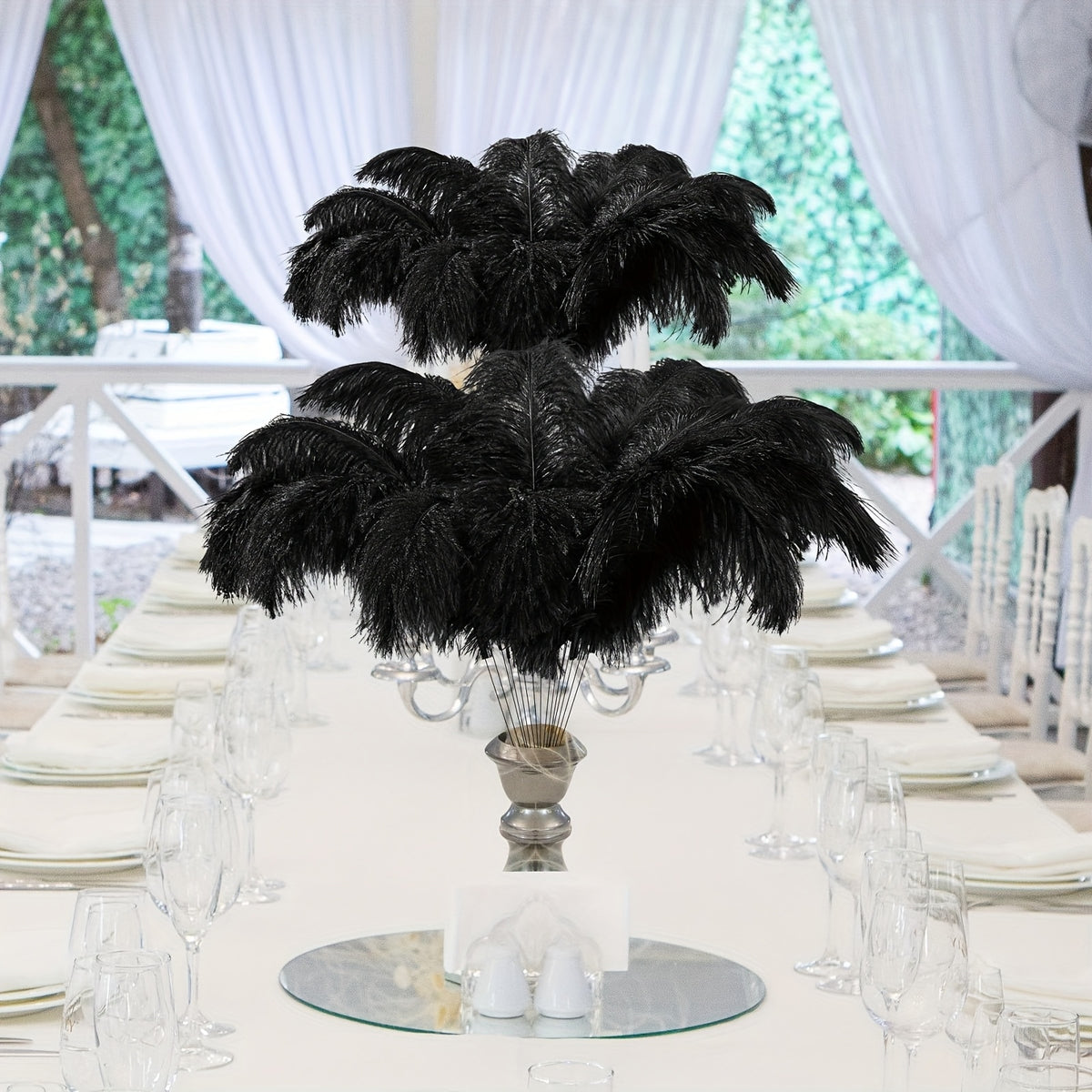 25pcs bulk ostrich feathers tape sticks suitable vase