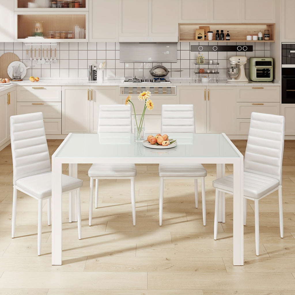5 piece glass top dining set 5pcs glass dining table