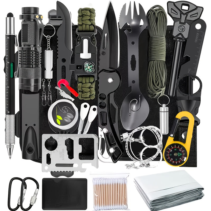 28 in 1 survival equipment set mens   knife set