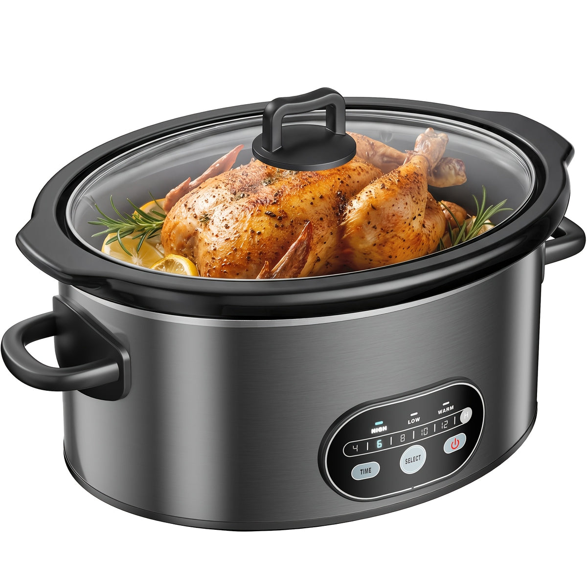 6 8 qt large electric slow cooker 3 heating settings
