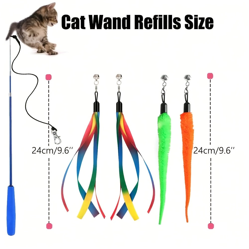 8pcs set interactive cat toy set cat teaser wand 1