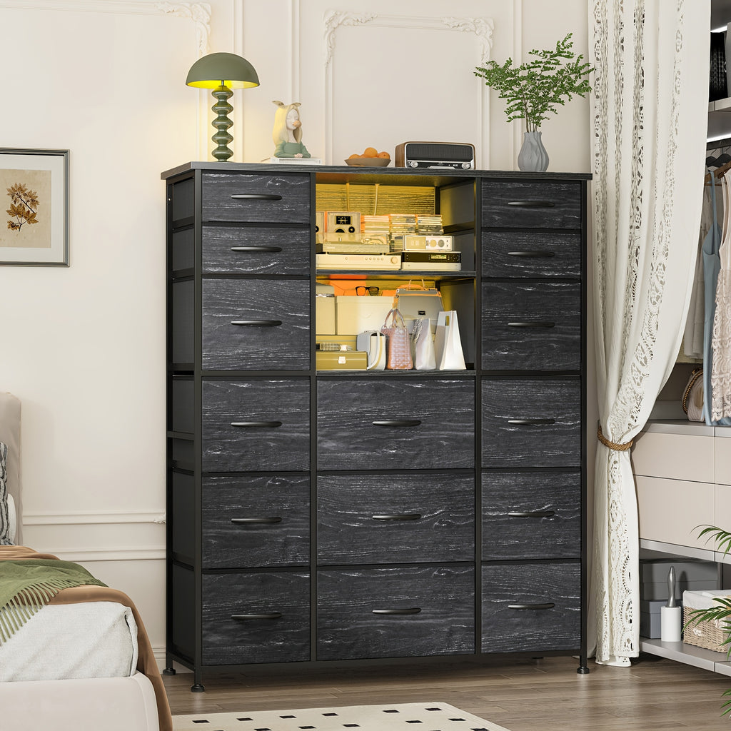 15 drawer tall dresser 20 color led lights bedroom