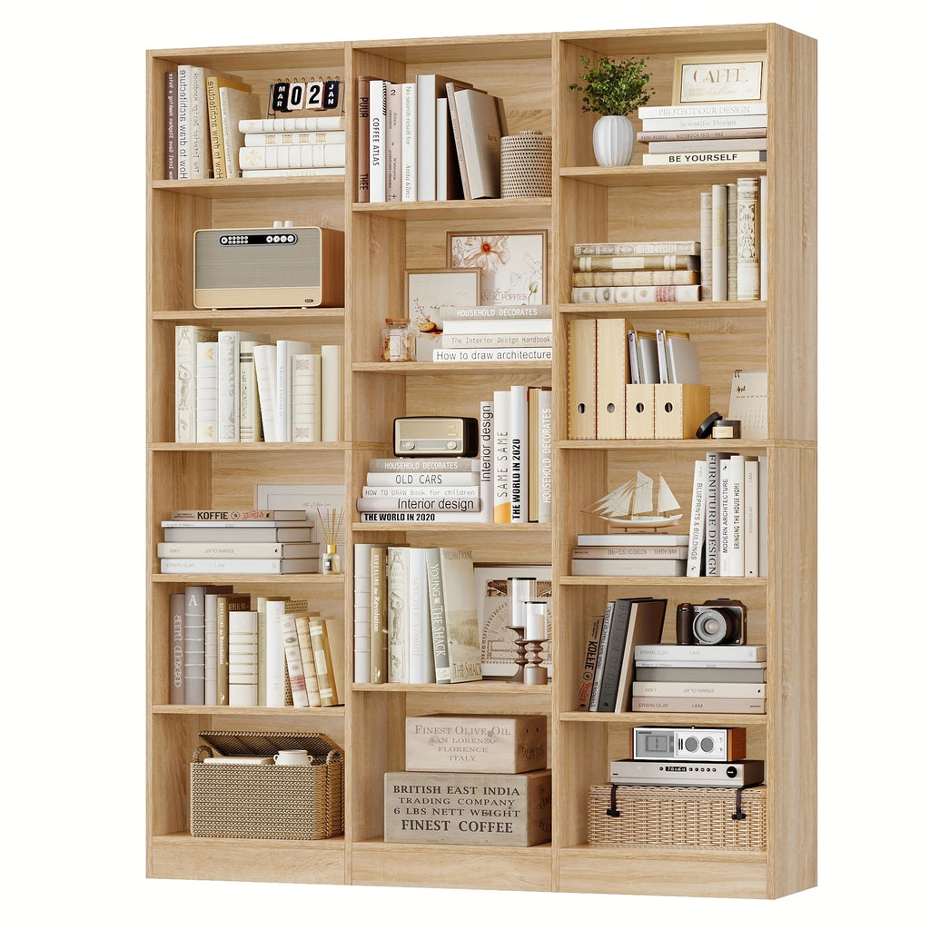 fultru triple wide bookshelf 6 tier large bookshelf bookcase