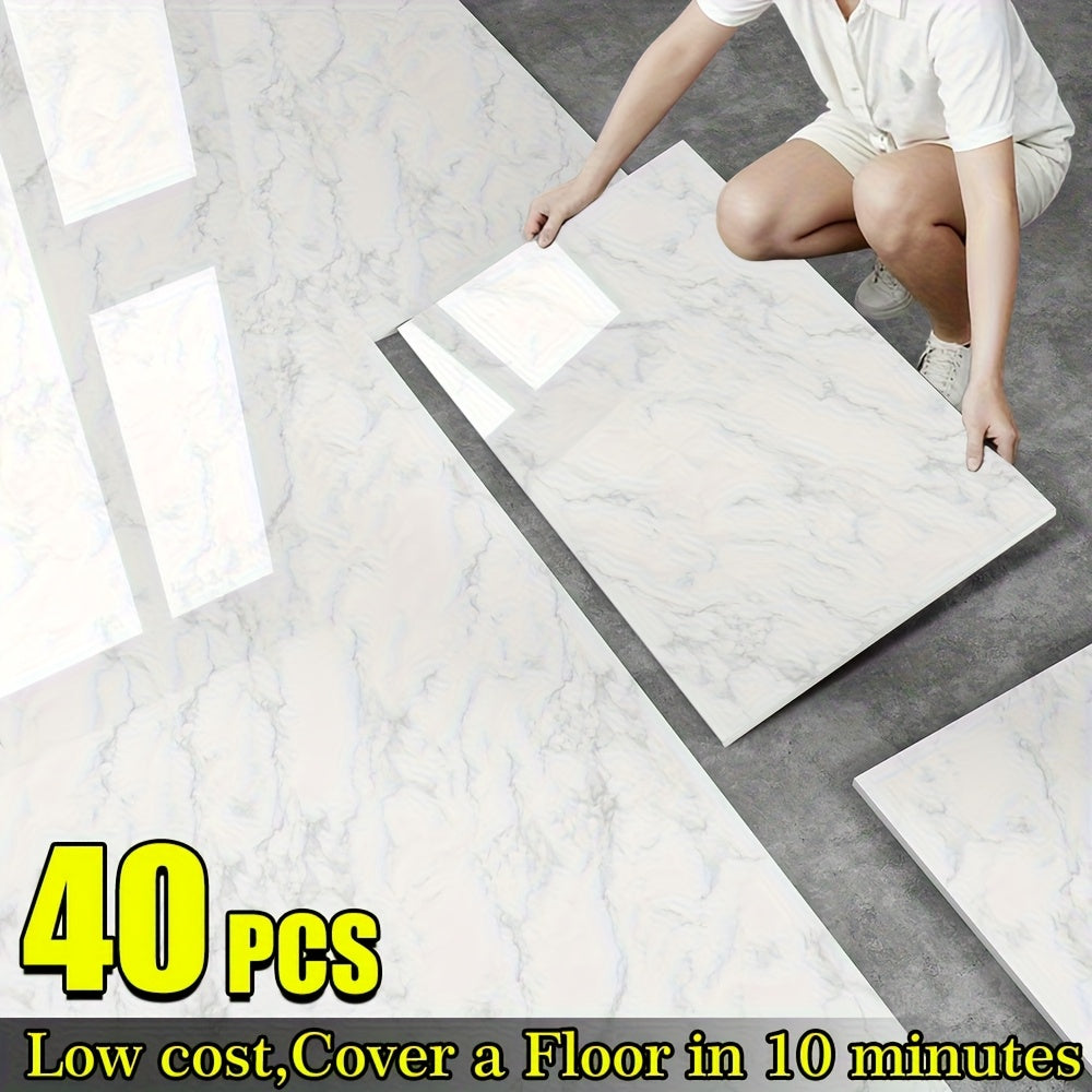 20 40 pack glossy marble floor stickers wall tiles self