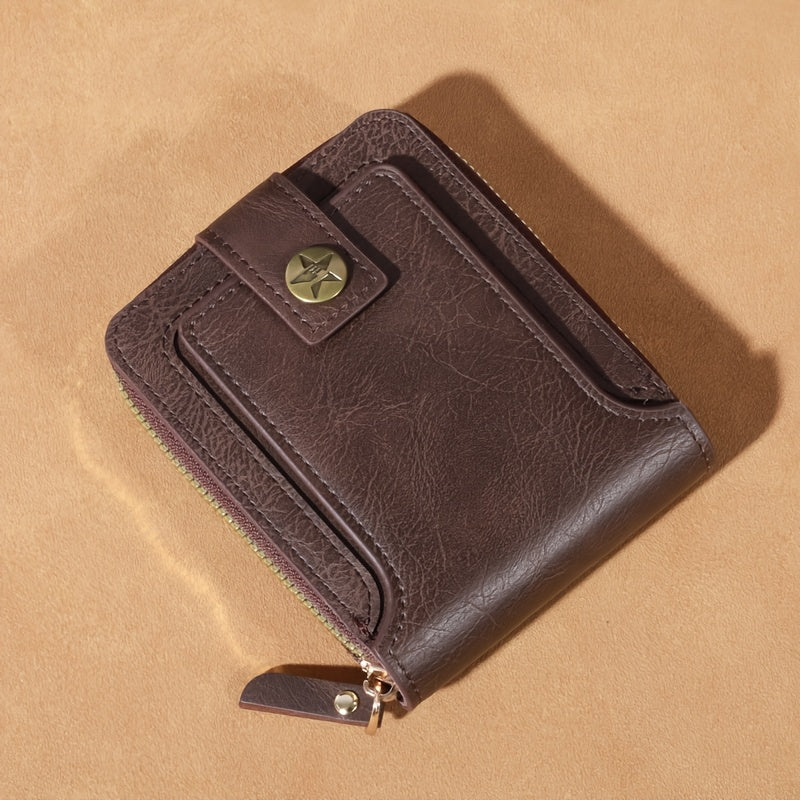 mens zipper wallet retro short length cross border hot item
