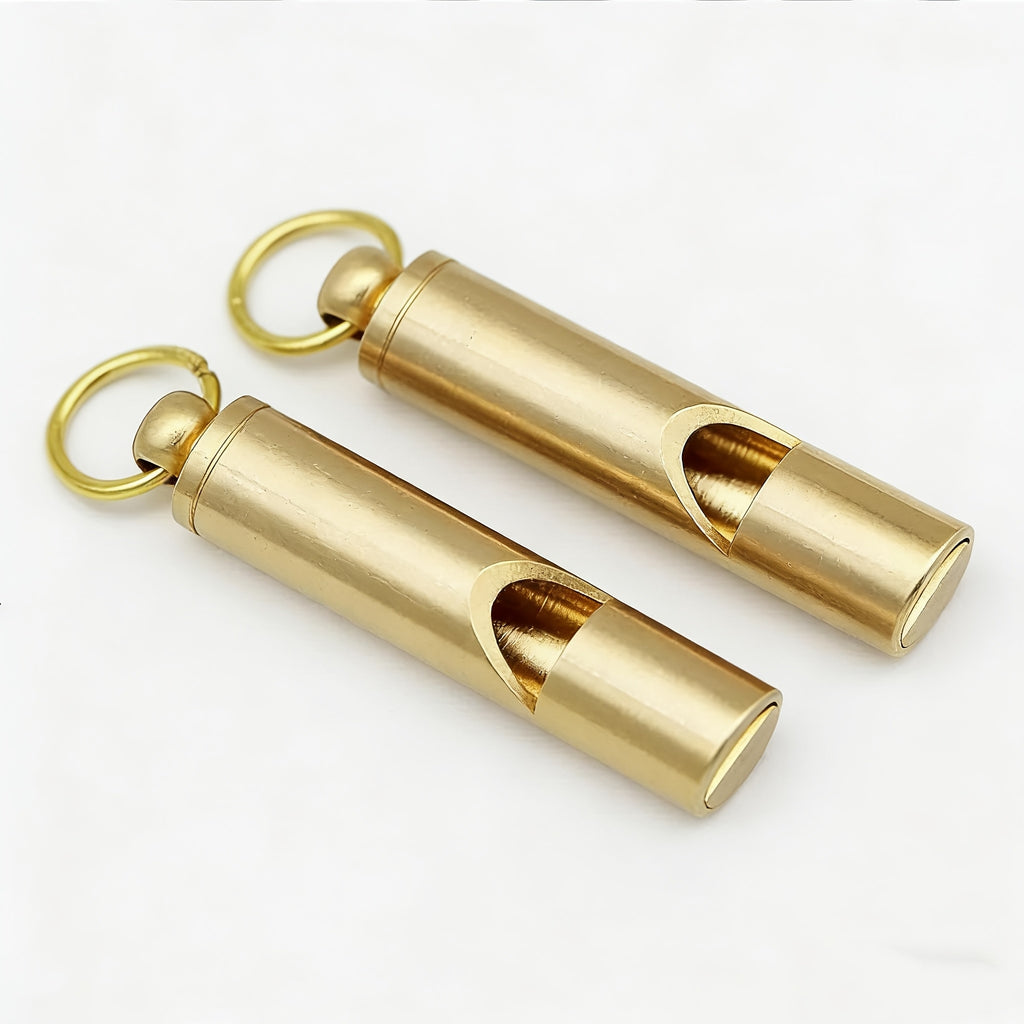 2 loud emergency survival whistles heavy duty golden