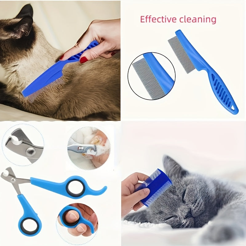 9  rabbit grooming kit shedding brush nail clipper