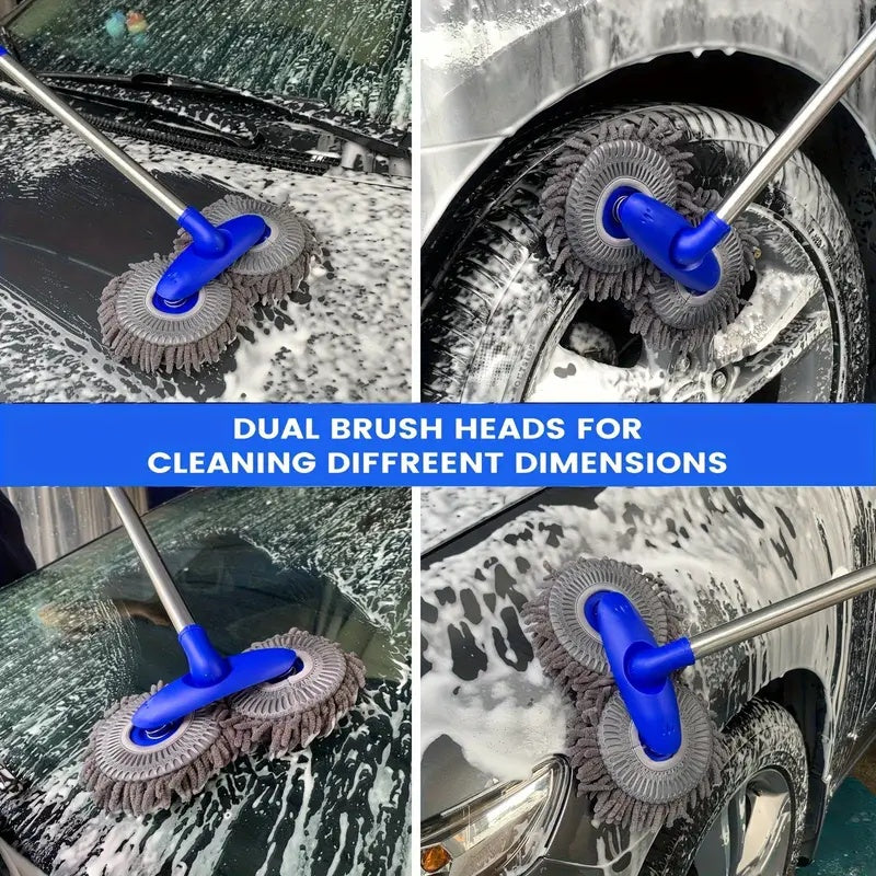car wash mop retractable long handle double head car wash