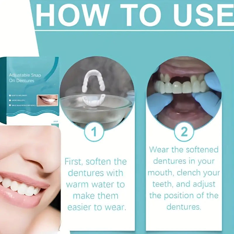 adjustable snap cosmetic teeth veneers flexible comfortable