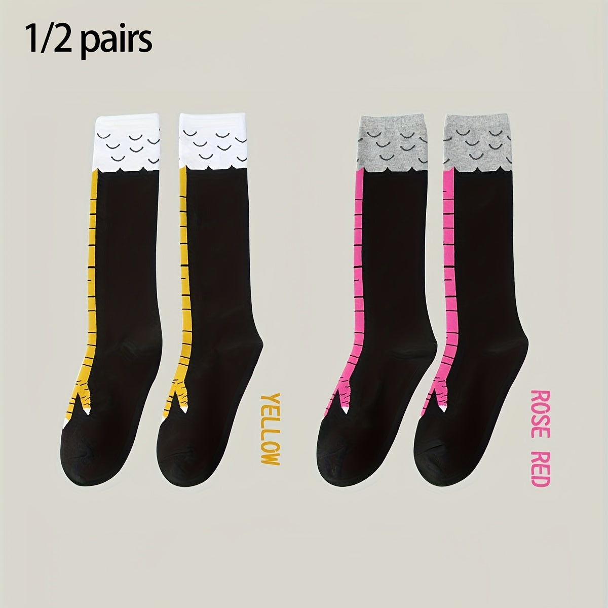 1 2 pack womens plus size   socks quirky chicken