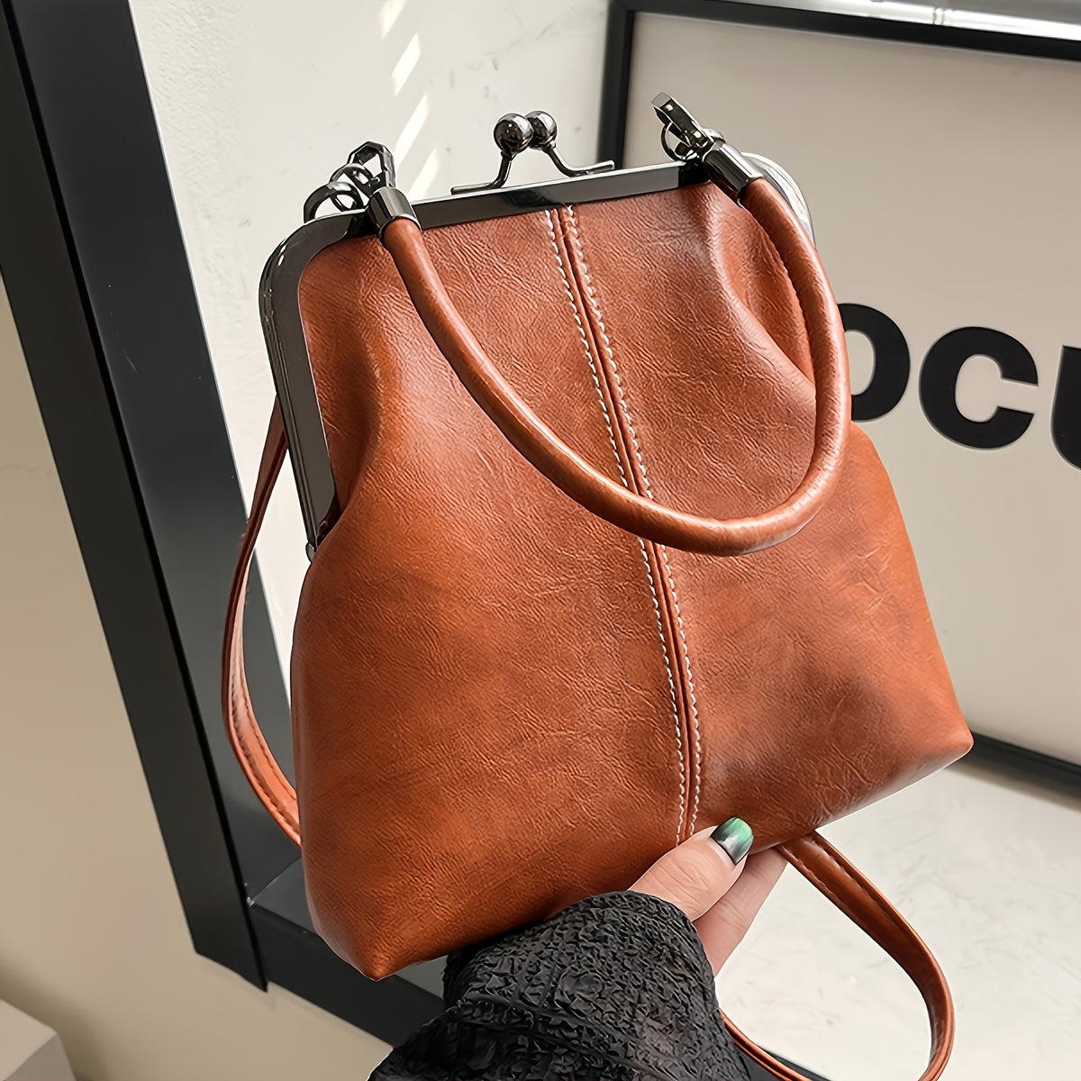 1 elegant faux leather crossbody bag suitable women vintage