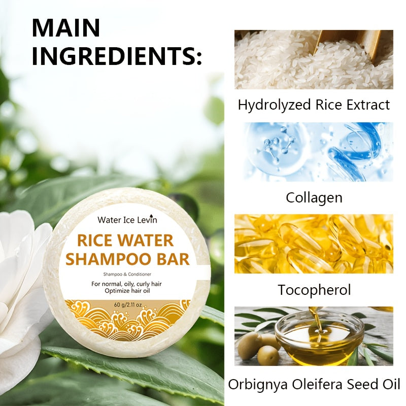 60g rice water shampoo bar 2 in 1 hair shampoo conditioner